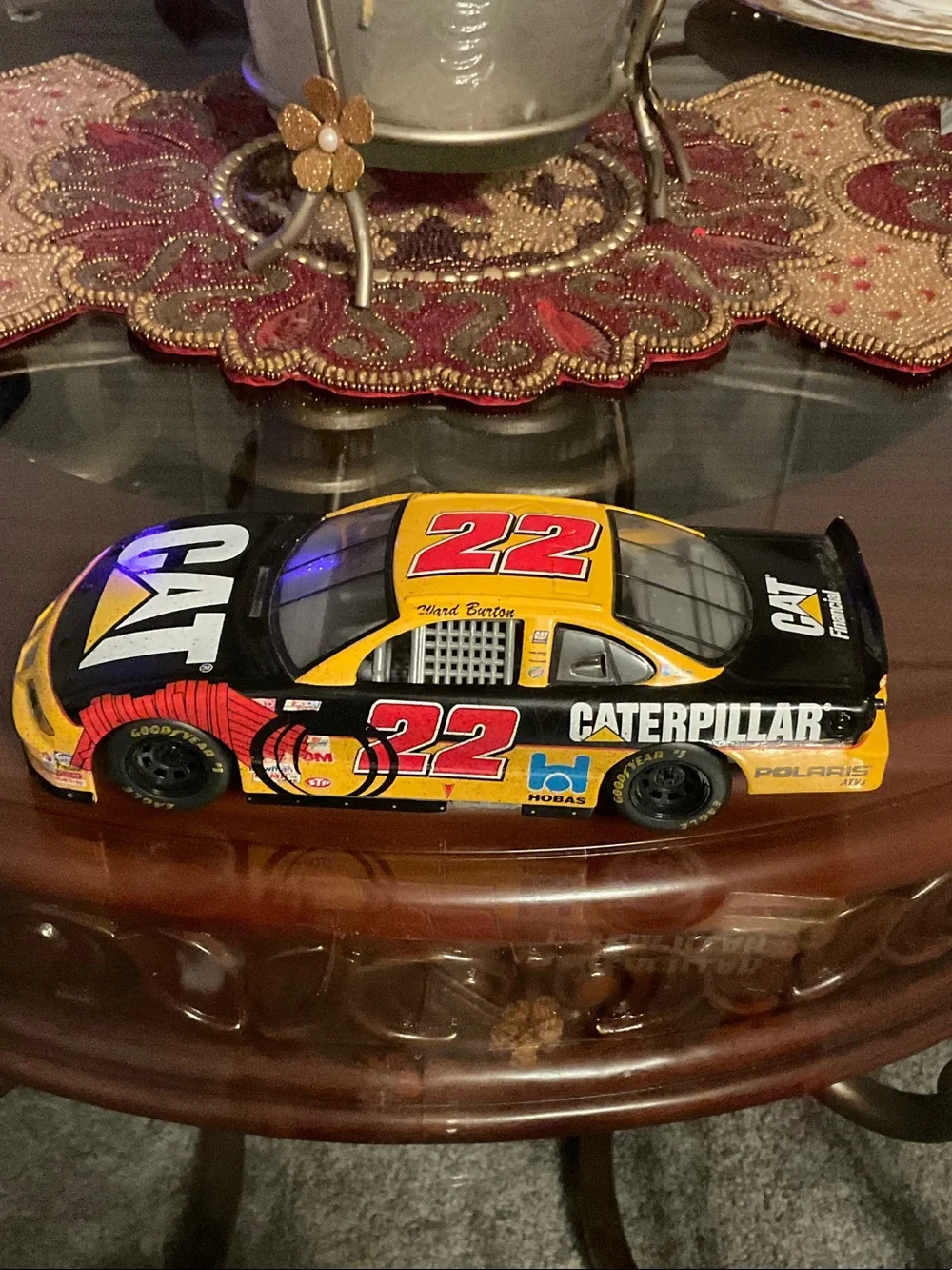 #22 Yellow & Black Die-Cast Race Car Toy for Kids